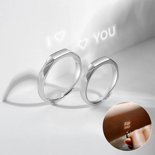 Pattern: S925 Sterling Silver Rings Show Surprise Love Pattern