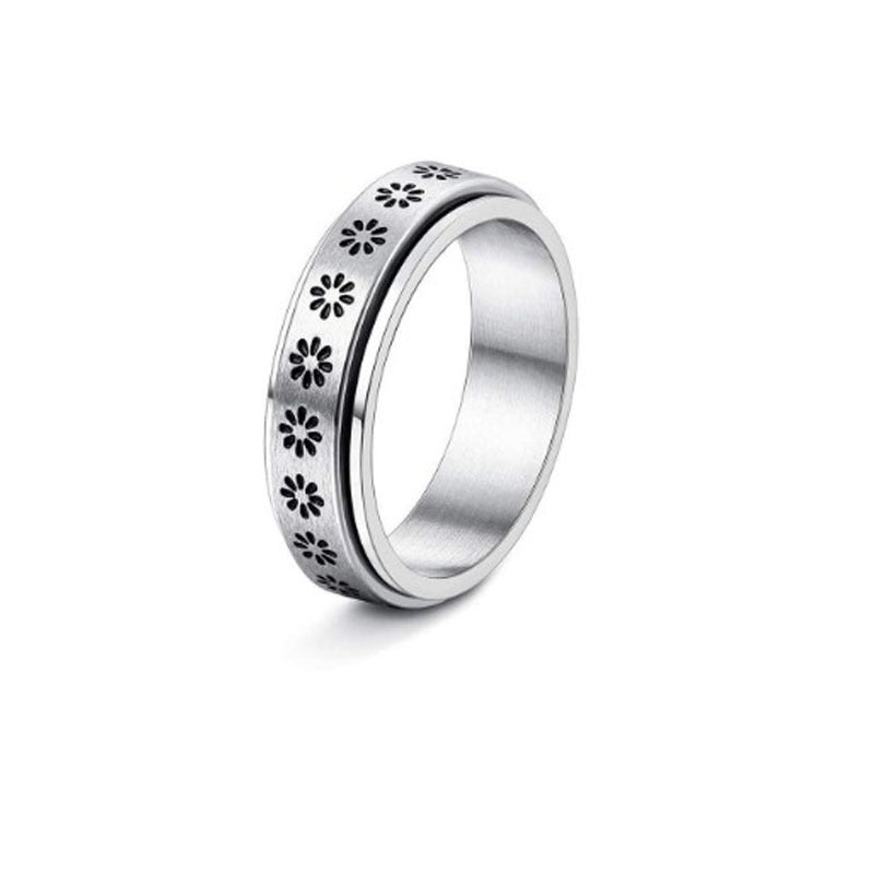Moon: Rotatable Spinner Ring Moon Stars