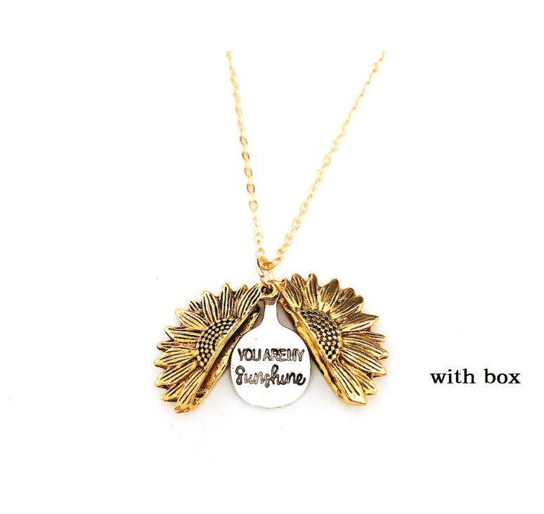 GLOW: Sunflower Double Lettering Necklace