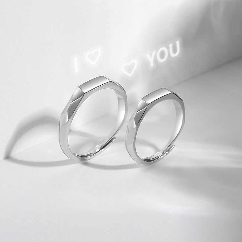 Pattern: S925 Sterling Silver Rings Show Surprise Love Pattern