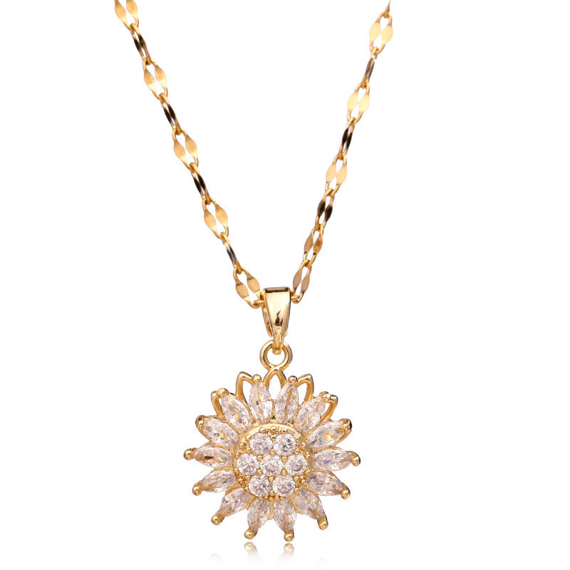 Vany: Rotatable Sunflower Necklace