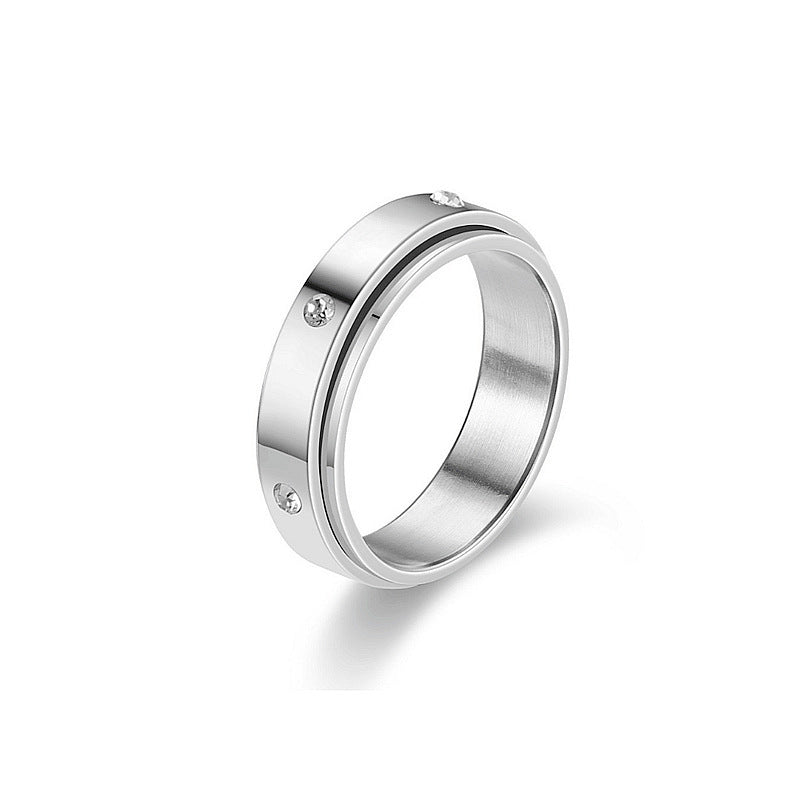 Moon: Rotatable Spinner Ring Moon Stars