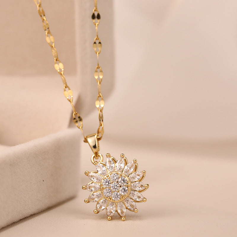 Vany: Rotatable Sunflower Necklace