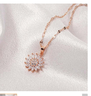 Vany: Rotatable Sunflower Necklace