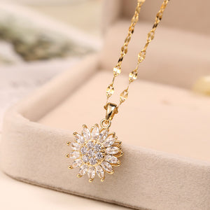 Vany: Rotatable Sunflower Necklace